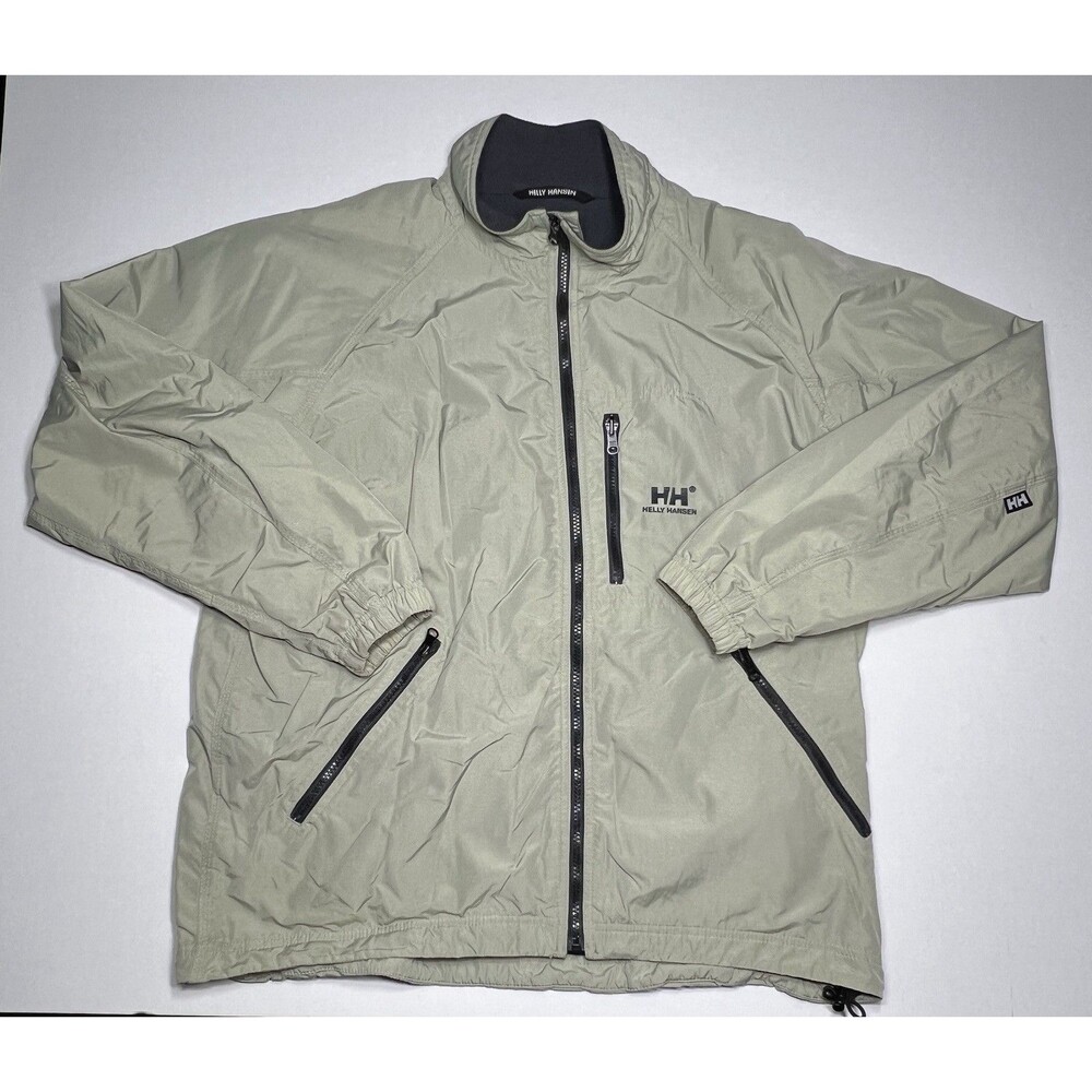 Helly Henson Men's Fleeced Lined  Full Zip Beige Hiking Jacket Size Large